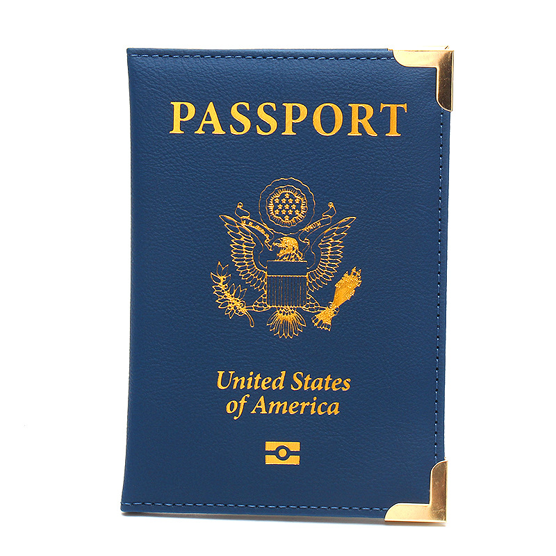 Women Accessories Usa - USA Passport Cover Travel Wallet Metal