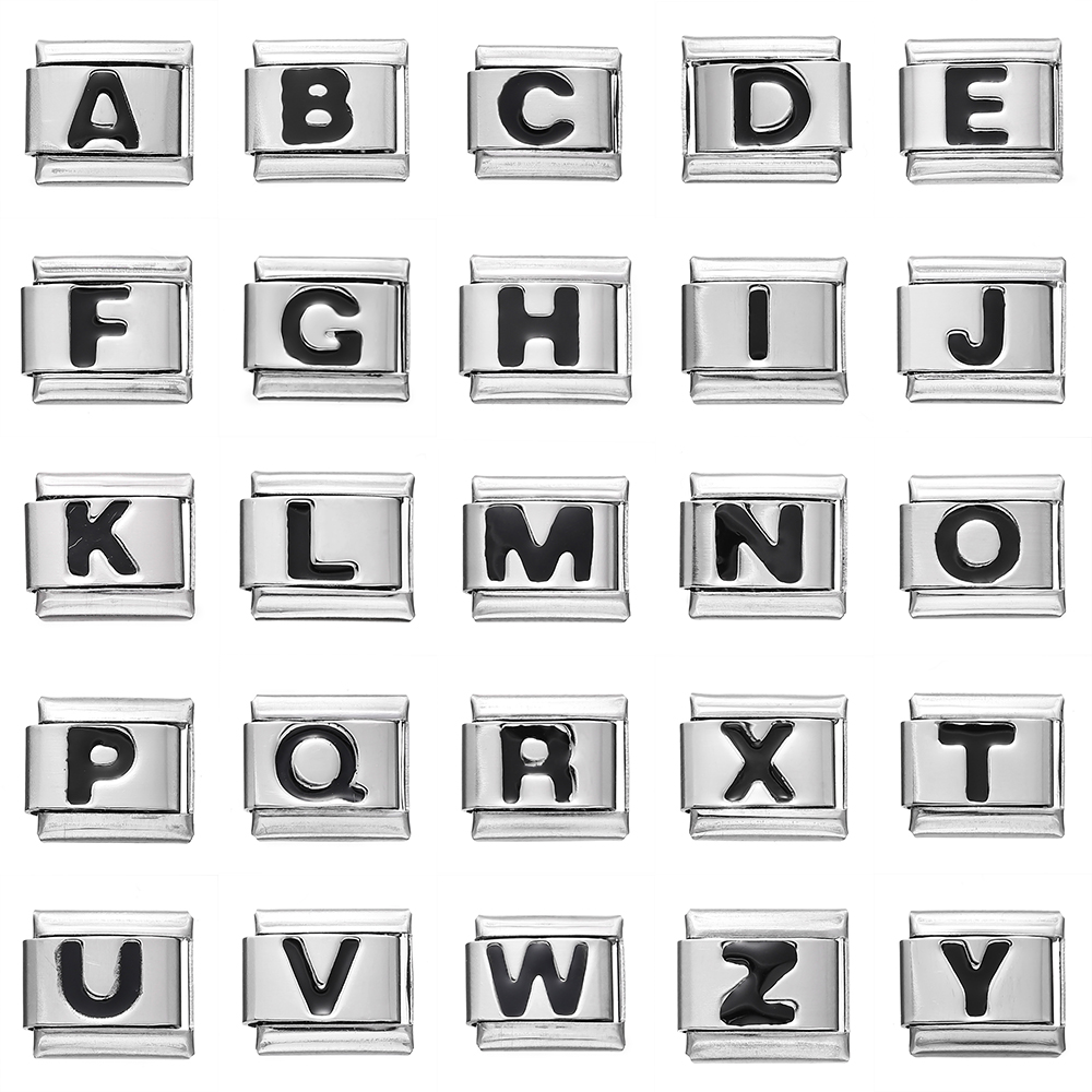 Women Accessories In English - Fashion Black 26 English Letters Italian