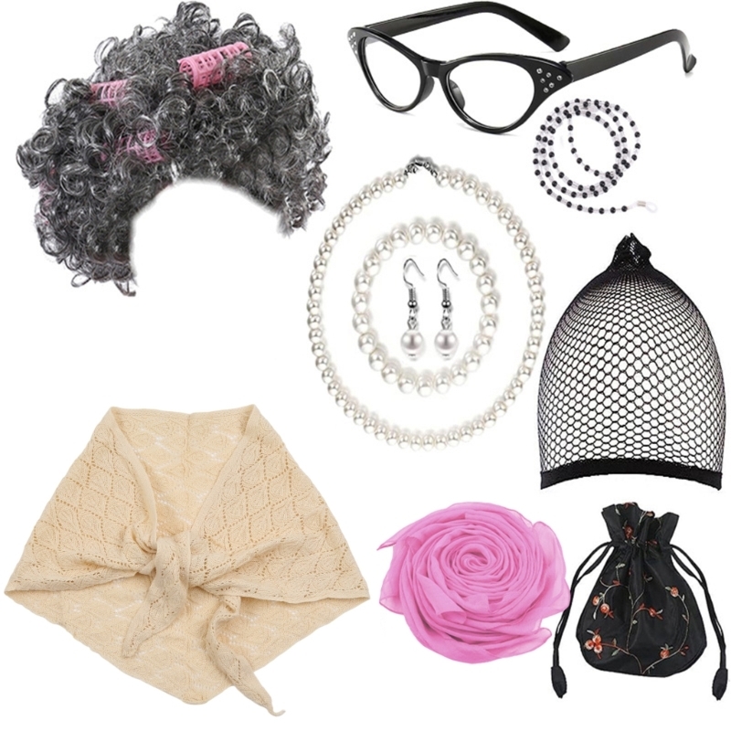 Women Accessories Description - 49MC Old Lady Cosplay Costume Set