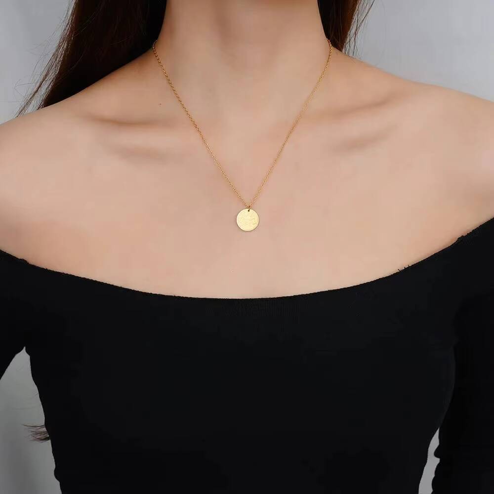 Coin Necklace Delicate - Gold Plated Viking Axe Pendant Necklace