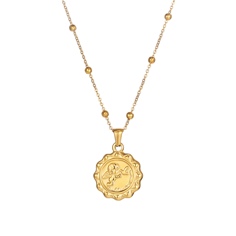 Coin Necklace Delicate - Stainless Steel Women Delicate Elizabeth Cupid