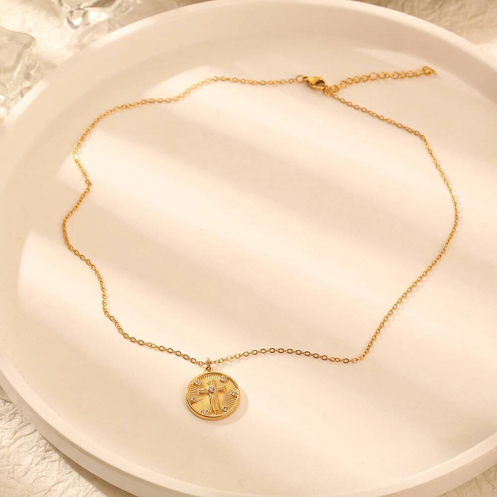 Women Delicate Round Coin Zirc - огляд і ціна Coin Necklace Delicate