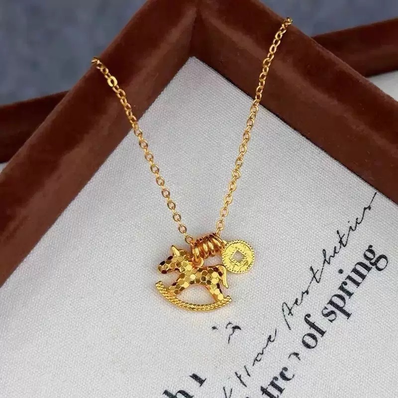 Sparkling Ice Crack Horse Pend - огляд і ціна Coin Necklace Delicate