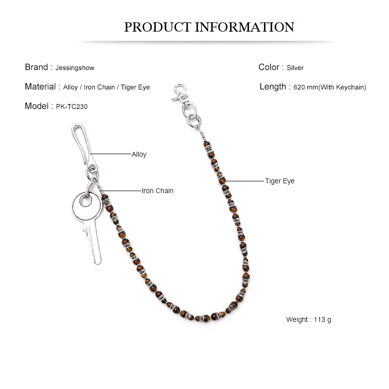 Hip Hop Punk Tiger Eye Beaded  - огляд і ціна Women Accessories Pk
