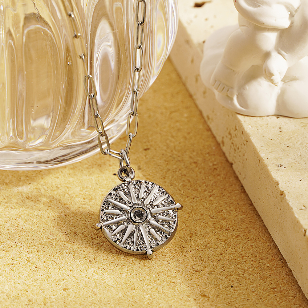 Stainless Steel Round Sun Coin - огляд і ціна Coin Necklace Delicate