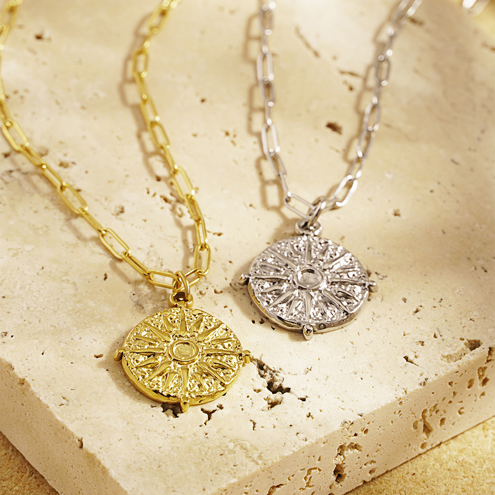 Stainless Steel Round Sun Coin - огляд і ціна Coin Necklace Delicate