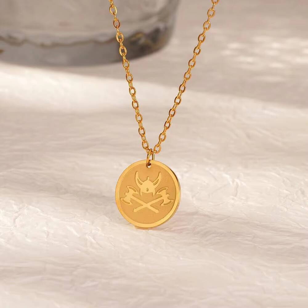 Gold Plated Viking Axe Pendant - огляд і ціна Coin Necklace Delicate